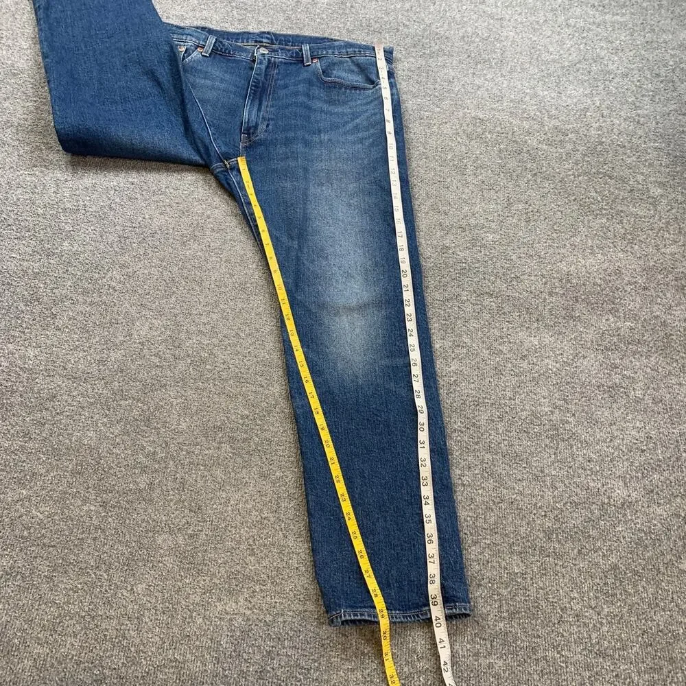 Levis Jeans Mens 38 Blue 502 Taper Selvedge Premium Denim Big E Medium Wash 2025